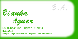 bianka agner business card
